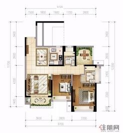 【盛·禧丨建面约89㎡奢阔品质】2室2厅2卫1厨2阳台