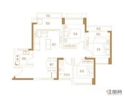 【户型图】3室2厅1卫1厨2阳台