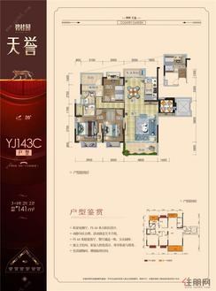 【YJ143C户型】3室2厅2卫1厨3阳台