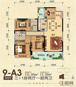 【9-A3户型】4室2厅2卫1厨2阳台