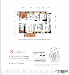 【B1户型-3房2厅2卫-110㎡】3室2厅2卫1厨1阳台