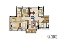 【户型1】3室2厅2卫1厨1阳台