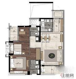 【A户型】3室2厅2卫1厨1阳台