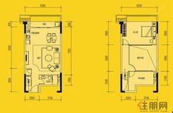 【敏捷星悦国际C户型】2室2厅1卫1厨1阳台