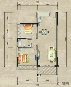 【78平户型】2室2厅1卫1厨2阳台