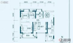 【户型图】3室2厅1卫1厨