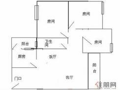 【117平户型】3室2厅1卫1厨2阳台