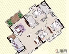【20栋标准层02户型】3室2厅2卫1厨1阳台