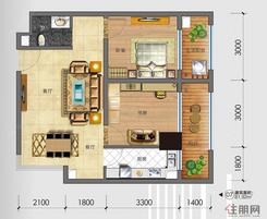 【A座81.92㎡户型】2室2厅1卫1厨2阳台