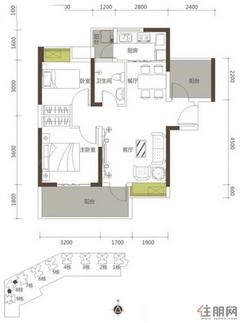 【C2a/2b户型】2室2厅1卫1厨2阳台