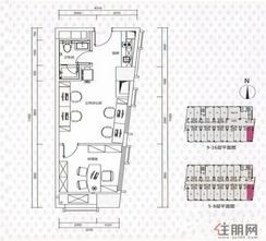 【户型1】1室2厅1卫1厨