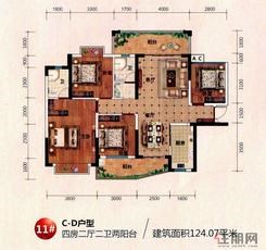 【11#C-D户型】4室2厅2卫1厨2阳台