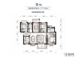【B户型113㎡】4室2厅2卫1厨2阳台
