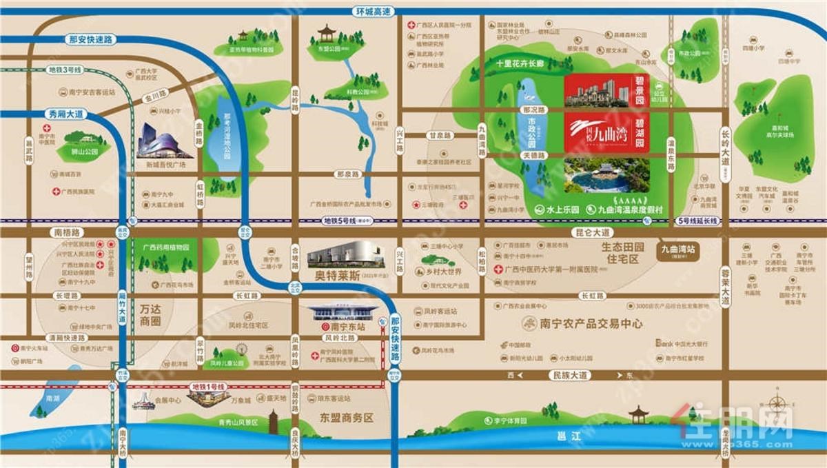 国悦九曲湾区位导航图 