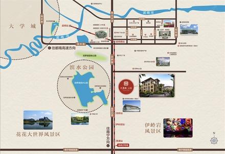 定罗湖山庄区位图