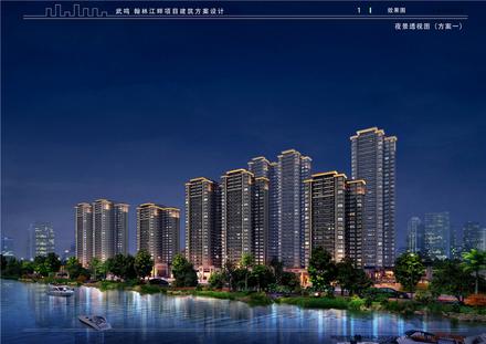 夜景透视图
