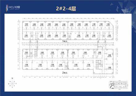 2# 1单元 2-4层楼层平面图