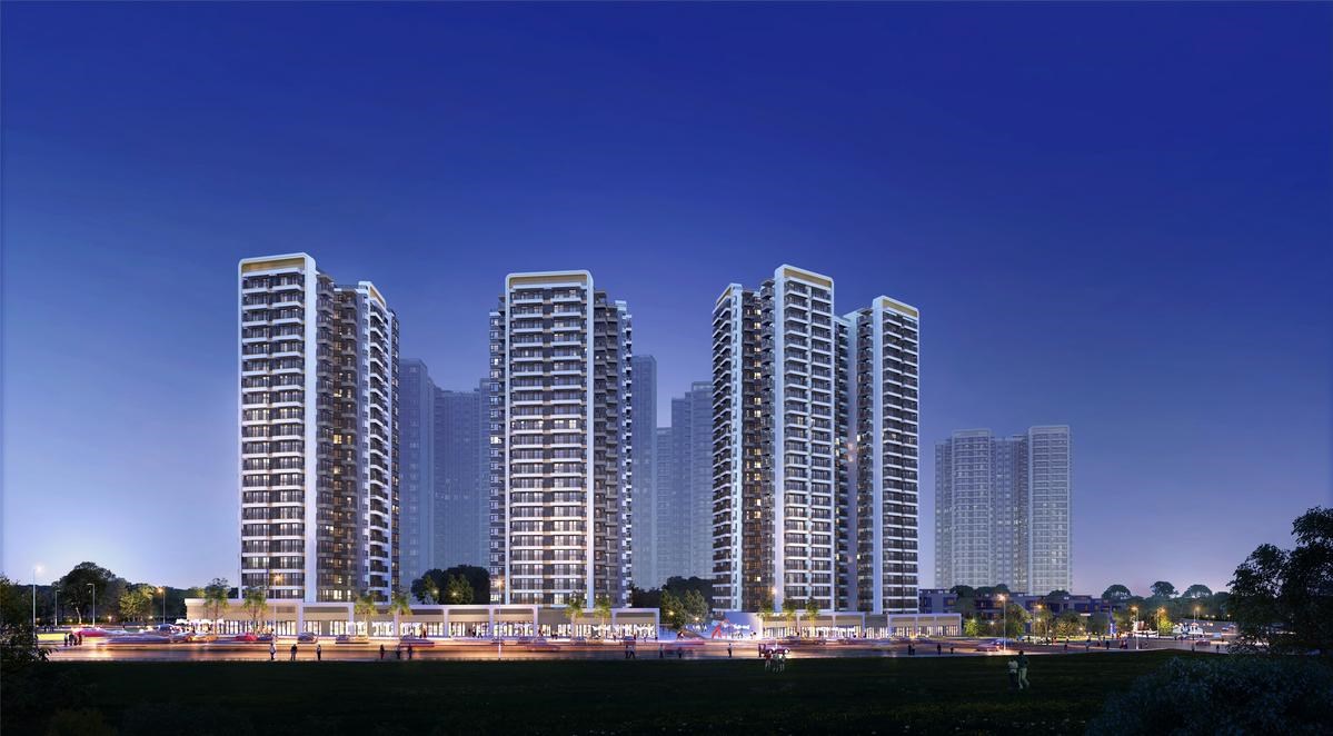 沿街夜景效果图