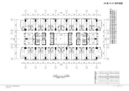 2#楼13-21层平面图