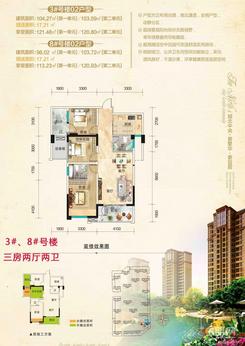 【3#、8#户型】3室2厅2卫1厨2阳台