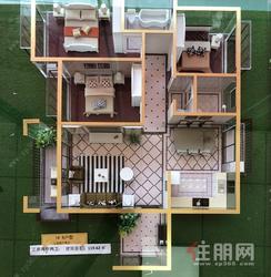 【1#B户型】3室2厅2卫1厨1阳台