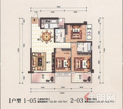 【I户型】3室2厅2卫1厨3阳台