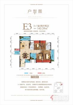 【E3户型】4室2厅2卫1厨4阳台