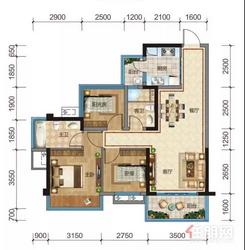 【保利心语87㎡2+1户型】3室2厅2卫1厨2阳台