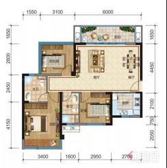 【保利心语99㎡2+1房】3室2厅2卫1厨1阳台