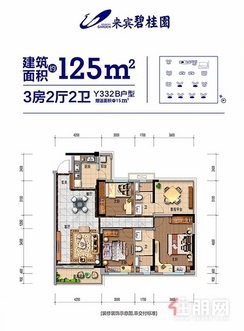 【Y332B户型】3室2厅2卫