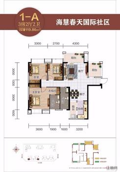 【1-A.jpg】3室2厅2卫1厨3阳台