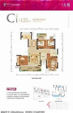【大唐世茂天悦C1户型】4室2厅2卫1厨2阳台
