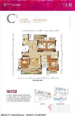 【大唐世茂天悦C户型】4室2厅2卫1厨2阳台