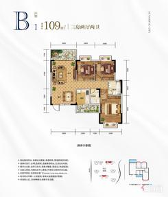 【B1户型】3室2厅2卫1厨2阳台