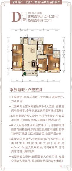 【1#D户型146.35㎡】5室2厅2卫1厨2阳台