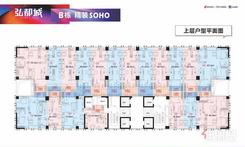【B栋SOHO上层户型平面图】