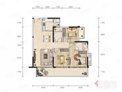 【三期7#D户型】3室2厅2卫1厨1阳台