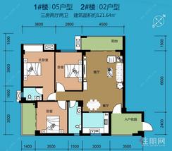 【三房两厅121.64㎡】3室2厅2卫1厨