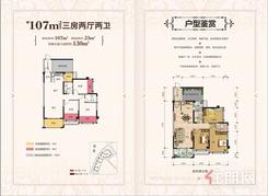 【6#楼107㎡户型图】3室2厅2卫1厨2阳台