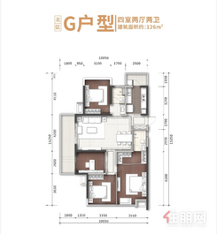 【G户型 126平方米】4室2厅2卫1厨1阳台