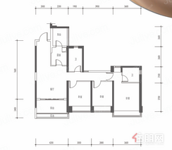 【118平户型.png】3室1厅2卫1厨