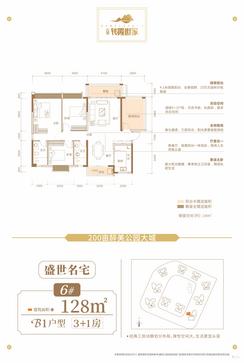 【6#B1户型】3室1厅2卫1厨3阳台