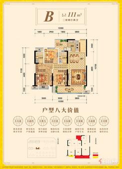 【B户型】3室3厅2卫1厨2阳台
