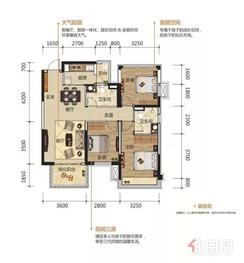 【阳光城丽景湾96㎡户型】3室2厅2卫1厨2阳台