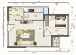 【56平户型.jpg】1室