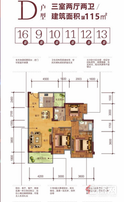 【D户型】3室2厅2卫