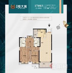 【17#120m²户型】3室2厅2卫1厨2阳台