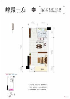 【B6户型】1室1厅1卫1厨