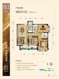 【B1】3室2厅2卫1厨2阳台