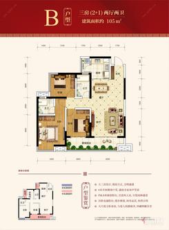 【B户型】3室2厅2卫1厨2阳台